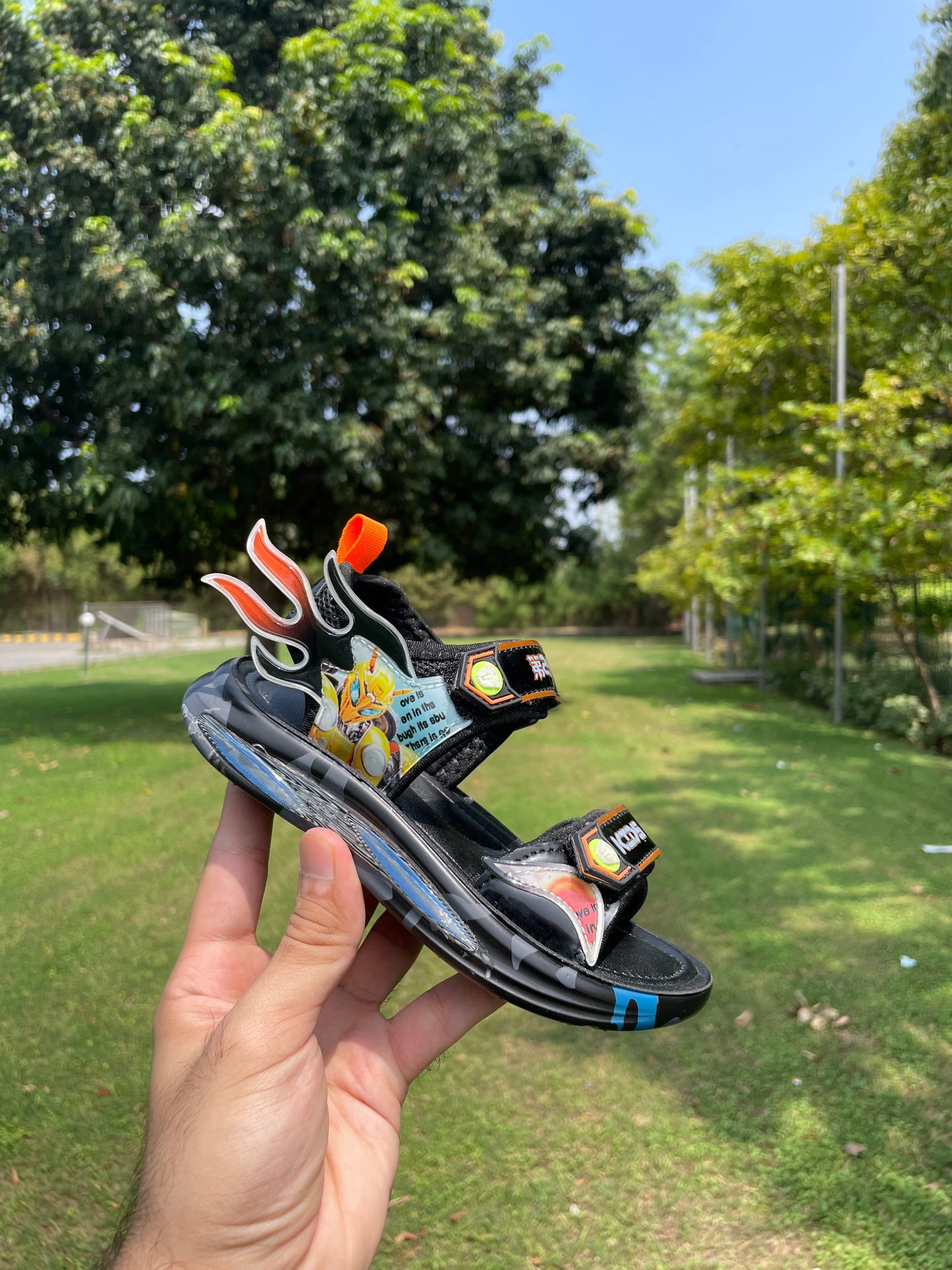 Boys’ Flame Sticker Sandals - RXF206